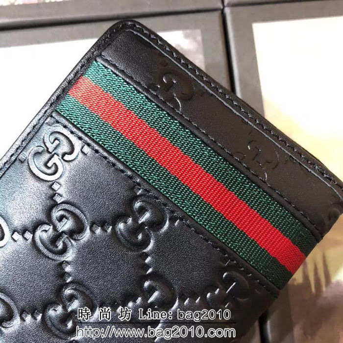GUCCI古馳 專櫃同步 紅綠織帶 單拉皮夾 291105 克壓花皮 WTG1349